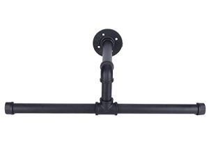 Colgador de Tubería con Barra en T, Estante de Secado Fuerte Capacidad de Carga Perchero de Ropa Perchero Desmontable de Hierro Industrial Montado en la Pared de Servicio Pesado con