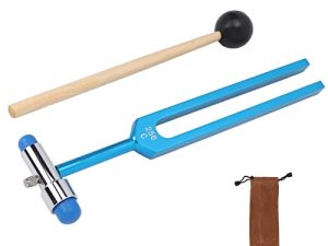 Brrnoo Kit de Horquilla de Afinación, Horquilla de Afinación de Aleación de Aluminio 256C para Aliviar el Estrés, Horquilla de Vibración de Afinación Resonante, Horquilla de Afinación de(Azul)