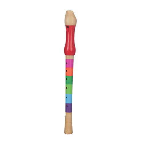 ULTNICE - Flauta dulce de madera con 8 agujeros, soprano, instrumento de viento para niños (color al azar)