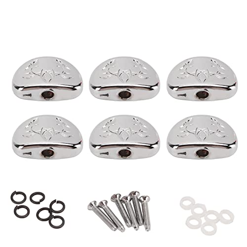 Botones de Afinadores de Guitarra, 6 Botones de Cabeza de Máquina de Afinador de Guitarra, Botones de Repuesto de Metal de Semicírculo Grande, Botones de Afinación de Guitarra Eléctrica de Madera con