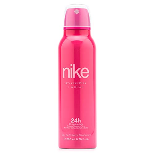 Nike - Trendy Pink, Desodorante Mujer, en Formato Spray, Desodorante Natural y Anti-Manchas, Femenino, Fresco y Juvenil, Fragancia Floral y de Larga Duración - 200 ml