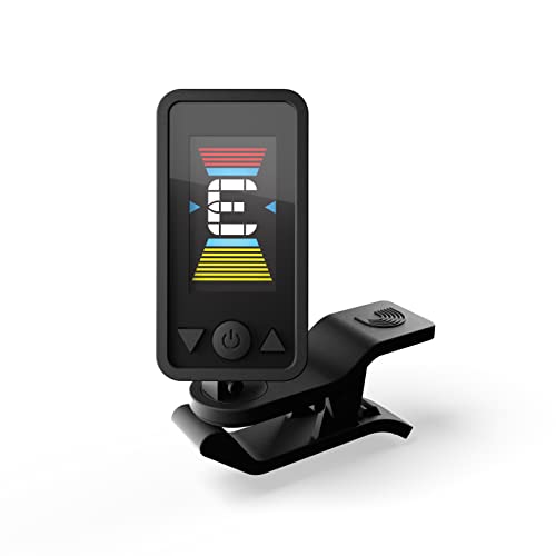 D'Addario Afinador de Guitarra - Eclipse Headstock Tuner - Afinador de Guitarra Española, Afinador Guitarra Eléctrica - Negro