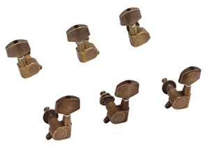 Llave de Afinación de Guitarra Eléctrica, Engranaje Interno Pesado 6 Uds Bronce 3L3R Fácil de Instalar Afinadores de Bloqueo de Guitarra Resistentes para Reemplazo