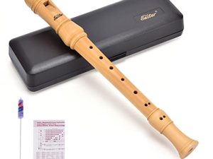 Eastar Soprano Flauta dulce para niños adultos, flauta dulce de madera de arce con digitación alemana en clave de Do, flauta dulce de 3 piezas con estuche rígido, tabla de digitación, kit de limpieza