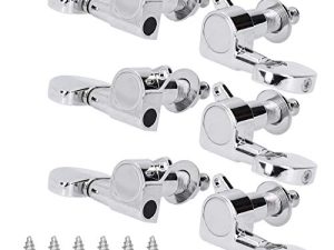Sintonizadores de bloqueo de guitarra, clavijas de afinación de guitarra, anticorrosión para guitarra acústica, reemplazo antiguo roto(Silver)