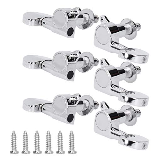 Sintonizadores de bloqueo de guitarra, clavijas de afinación de guitarra, anticorrosión para guitarra acústica, reemplazo antiguo roto(Silver)