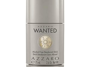 Azzaro Wanted, Desodorante Sólido Antitranspirante en Barra de Alta Protección para Hombre, Suavemente perfumado, 75 ml
