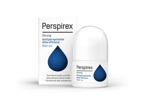 Perspirex ® | Perspirex Strong | Desodorante Antitranspirante Axilas Roll On con Elevada Eficacia y Efectividad Anti Sudor hasta 5 días | Para Personas que Sufren de Sudoración Severa | 20 Ml