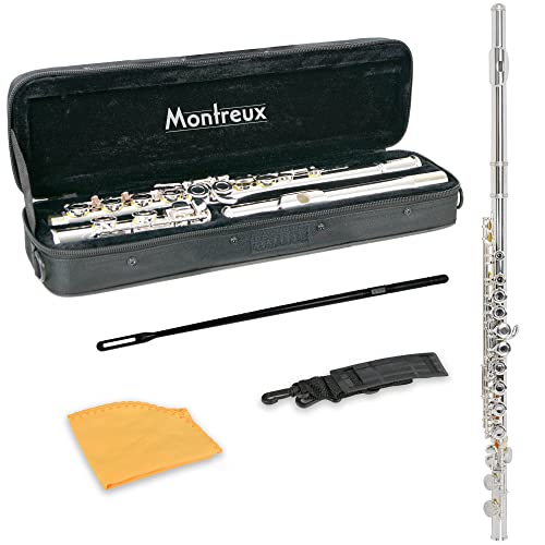 Montreux Flauta Estudiantil Para Principiantes Con Estuche De Transporte Protectora Ligera: Plateado Plateado, Compensación G, Mecanismo Dividido, Coal C