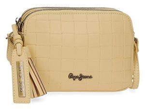 Pepe Jeans Naiara Bandolera Dos Compartimentos Amarillo 19x13x3 cms Piel sintética