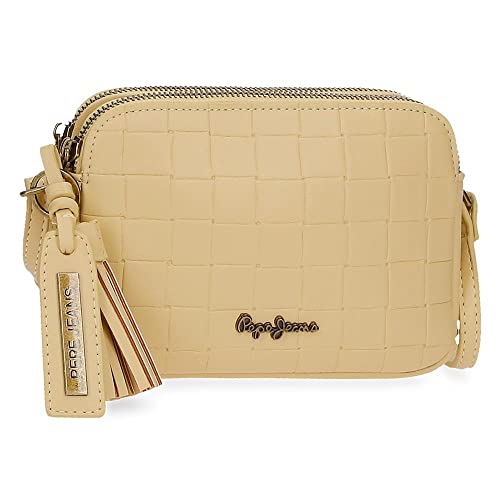 Pepe Jeans Naiara Bandolera Dos Compartimentos Amarillo 19x13x3 cms Piel sintética