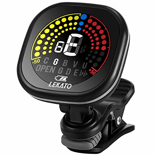 Afinador de guitarra con clip, afinador recargable Afinador de guitarra digital Afinador de ukelele Afinador de guitarra eléctrica y acústica para guitarras, violín, afinador cromático de ukelele