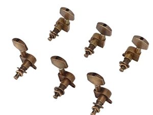 Llave de Afinación de Guitarra Eléctrica, Afinadores de Bloqueo de Guitarra Bronce Metal Resistente 3L3R para Reemplazo