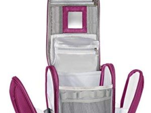 KRONIFY Bolsa de Aseo para Colgar Hombres y Mujeres I Neceser cosmético Hombre Grande Mujer para Maletas y Equipaje de Mano I Neceser de Viaje (Lila)