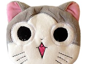 Dosige 1PCS Mujer Mini Cartera,Monedero con Cremallera, Bolso de Llave,Forma de Cara de Gato de Billetera Size 10X10cm (A)