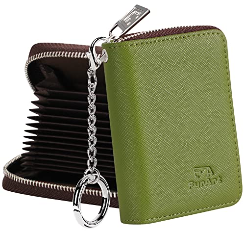 FurArt Cartera para Tarjetas de crédito, con Cremallera, para Hombres y Mujeres, Bloqueo RFID, Cartera Llavero, tamaño Compacto