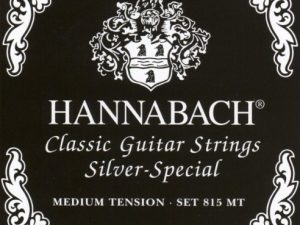 Hannabach Cuerdas para Guitarra Clásica Serie 815, Tensión Media, Plateado Especial, Set