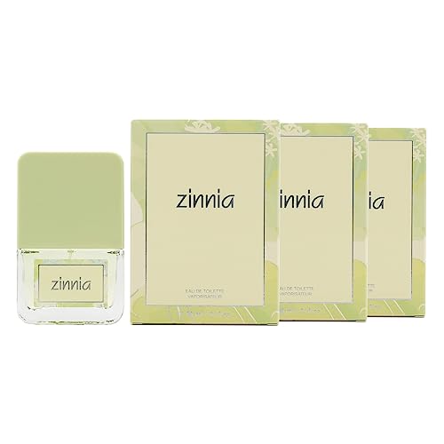 ZINNIA - Original 3x30 ml, Perfume Mujer, Colonia Zinnia Perfumada, Formato Mini y Spray, Colonia de Viaje, Eau de Toilette Femenina, Silvestre, Versátil, Fresca, Fragancia Elegante, de Larga Duración
