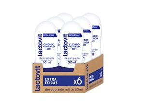 Lactovit Desodorante Roll On Extra Eficaz Protección Inteligente, Anti-Irritaciones y 48H de Eficacia, 6 unidades
