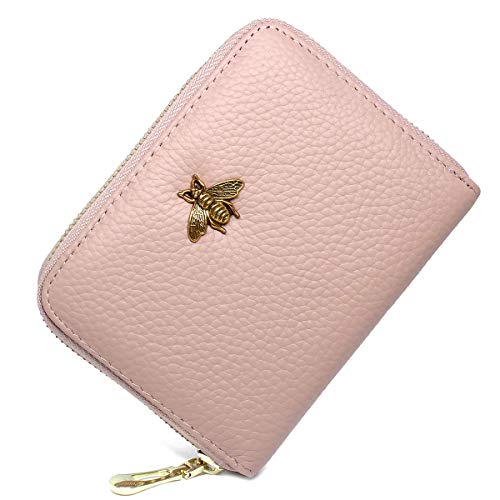 imeetu RFID Tarjetero de Crédito Cartera de Cuero con Cremallera con 12 Ranuras para Mujer