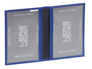 LEAS Caja de Piel para Tarjetero para Tarjetero para Tarjetas de crédito, Piel auténtica, Azul Claro Card-Collection»
