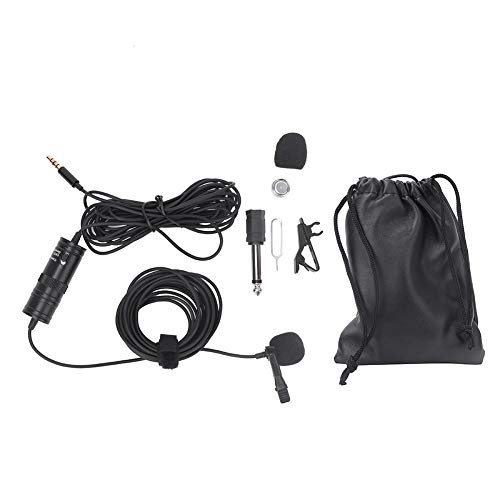 Micrófono de Solapa con Clip, Micrófonos con Clip Práctico Micrófono de Solapa Lavalier Universal para Podcasting para Video para Conferencias para Grabación de Entrevistas