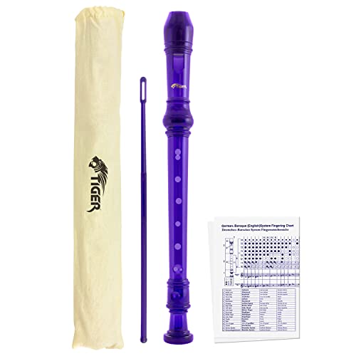 Tiger REC7-PU - Flauta dulce soprano, color morado