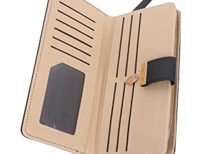 SOIMISS Leaf Zipper Wallet Bolso De Moda Zip Up Wallet Womens Zipper Wallet Bolso De Mano para Mujer Cartera De Mujer De Cuero Cartera Larga Embrague Largo Señoras Cartera Larga Hebilla