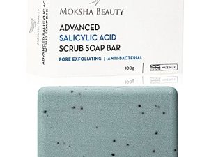 Jabón de Lavado Corporal de ácido Salicílico – [hecho en el Reino Unido] Jabón Corporal Avanzado de ácido Salicílico | Tratamiento Exfoliante Corporal Barra de Jabón Facial – 100g