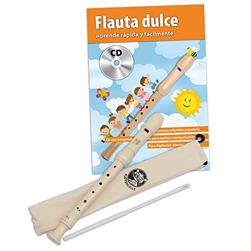 Cascha HH 1510 ES - Set con flauta dulce soprano y libro de flauta en español y CD