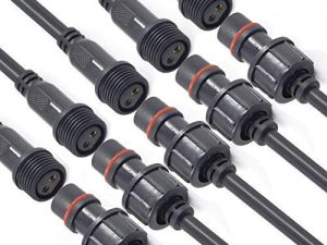 YETOR Conectores Impermeables, Conector LED Macho Hembra, 2pines 2núcleos, Conectores Impermeables IP68 con Cable de extensión de 16 AWG 20 cm para Tiras de Luces LED. (2Pin 5pares)