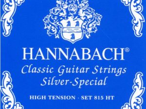 Hannabach Cuerdas para Guitarra Clásica Serie 815, Tensión Alta, Plateado Especial, Set