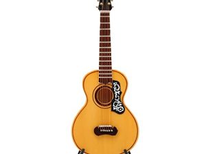 Mini Guitarra, Pequeño Modelo Realista Mini Guitarra Acústica Instrumento Musical Artesanal de Tilo con Soporte para Ceremonia de Graduación