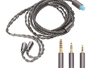 PUSOKEI Cable de Auriculares Chapado en Plata Mejorado de 2,5mm, 3,5mm, 4,4mm para SE215 SE315 SE425 SE535 SE846 W20 W30 W40 W50 W60 W80 ES10 ES20, MMCX a 3,5mm