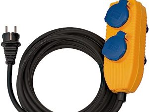 Brennenstuhl 1151740010 obras Cable IP54 con Power Block 10 m negro H07RN-F – F3G1,5)