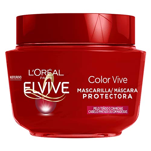 L'Oreal Paris Elvive Color Vive Mascarilla Protectora, Para cabellos teñidos o con mechas nutre en profundidad, 300 ml (Paquete de 1)