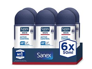 Sanex Men Active Control, Desodorante Hombre, Roll-on, Pack 6 Uds x 50 ml
