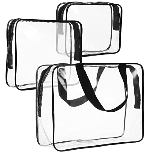 CALLARON Bolsa De Aseo Transparente De 3 Uds. Bolsas De Maquillaje Transparentes Bolsas De Aseo Transparentes para Hombres Y Mujeres Bolsa Compatible con La Línea Aérea Aeropuerto