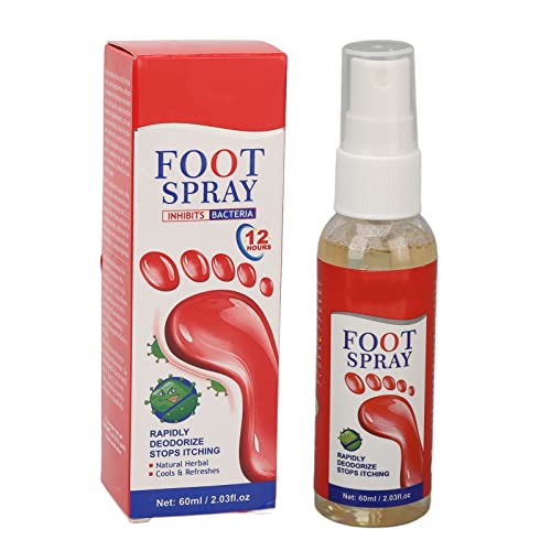 Spray para el Sudor de Pies, Eliminador de Olores en Spray para Pies, Eliminación de Olores, Niebla Fina, Permeabilidad Rápida, Líquido Desodorante para Pies, 60 Ml