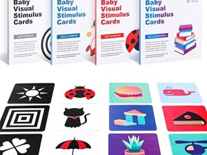 Tarjetas Flash para Bebés, 128 Piezas Tarjetas para Bebés, Tarjetas de Contraste Tarjetas Visuales Bebés Negras y Blancas Doble Cara Tarjetas, Juego Educativo para Bebés y Niños, 0-36 Meses