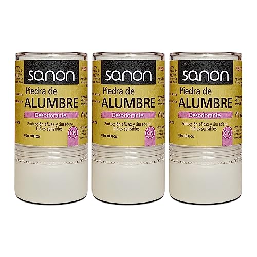 PACK 3 SANON Desodorante Piedra de Alumbre 120 g