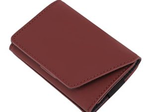 Cartera Triple, Regalo Ideal Cartera Minimalista Delgada de Gran Capacidad Plegable de Cuero Multifunción para la Vida Diaria(Rojo parduzco)