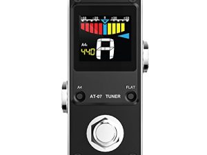 Pedal afinador, LEKATO Pedal afinador cromático para guitarra y bajo – Mini pedal afinador de instrumentos cromáticos con pantalla LCD