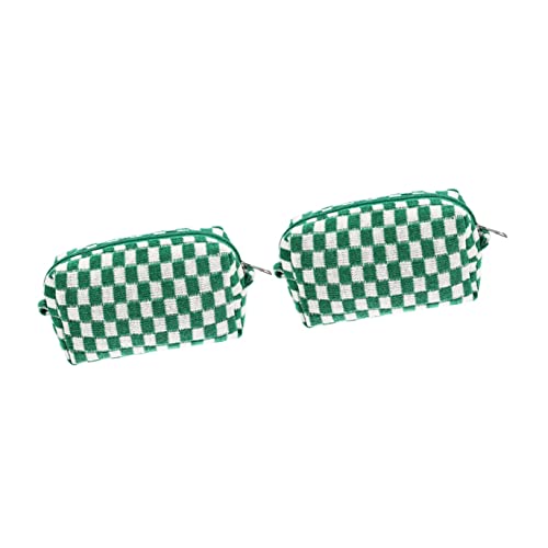 TENDYCOCO 2 Uds Bolsa De Aseo con Capacidad Verde para Mujer Artículos De Tocador con Cremallera Maquillaje Práctico para Estuche De Lápices Organizador De Viaje Cepillo De Lavado