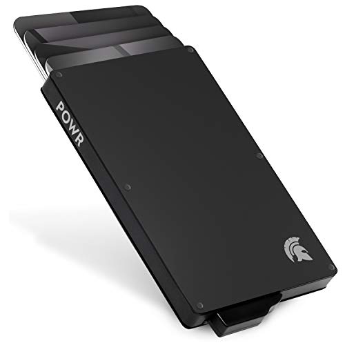POWR Porta Tarjetas de Metal | Tarjetero Metalico RFID | Porta Tarjetas de Credito | Cartera Aluminio | Regalos Originales para Hombre