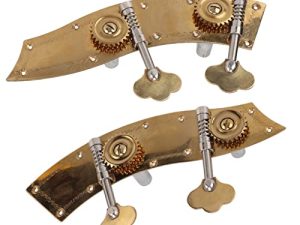Gaeirt Clavijas de Afinación de bajo Doble, Perilla de Metal Fácil de Instalar Teclas de Afinador de bajo Reemplazo de Cabezal de Máquina Duradero para Instrumentos para Mantenimiento