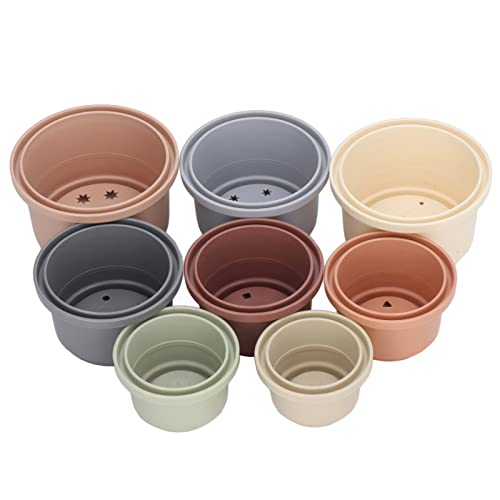 Jopwkuin Tazas Apilables, Juguetes de Baño Multiusos Diseño Moderno Luz Portátil para Juguetes