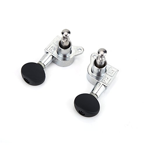 KIMISS 2R 2L Cerrado, Clavijas de Afinación de Banjolele con Llave de Afinación de Cabezas, Clavijas de Afinación de Máquina de Aleación de Aluminio, Afinadores de Clavijas Derechas para