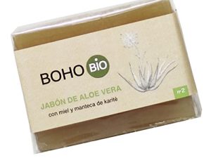 BOHO Jabón de Aloe Vera Bio con miel y manteca de Karité 6110 Formato Pastilla 100gr.