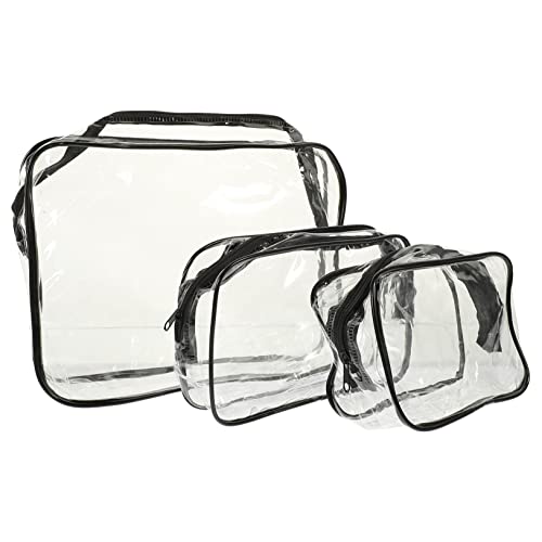 Beaupretty 3 Uds Bolsa De Almacenamiento De PVC Bolsa De Líquidos para Aeropuerto Bolsa De Lavado Bolsas De Aseo Grandes para Mujer Bolsa Organizadora De Maquillaje Bolsas De Viaje Bolsa De